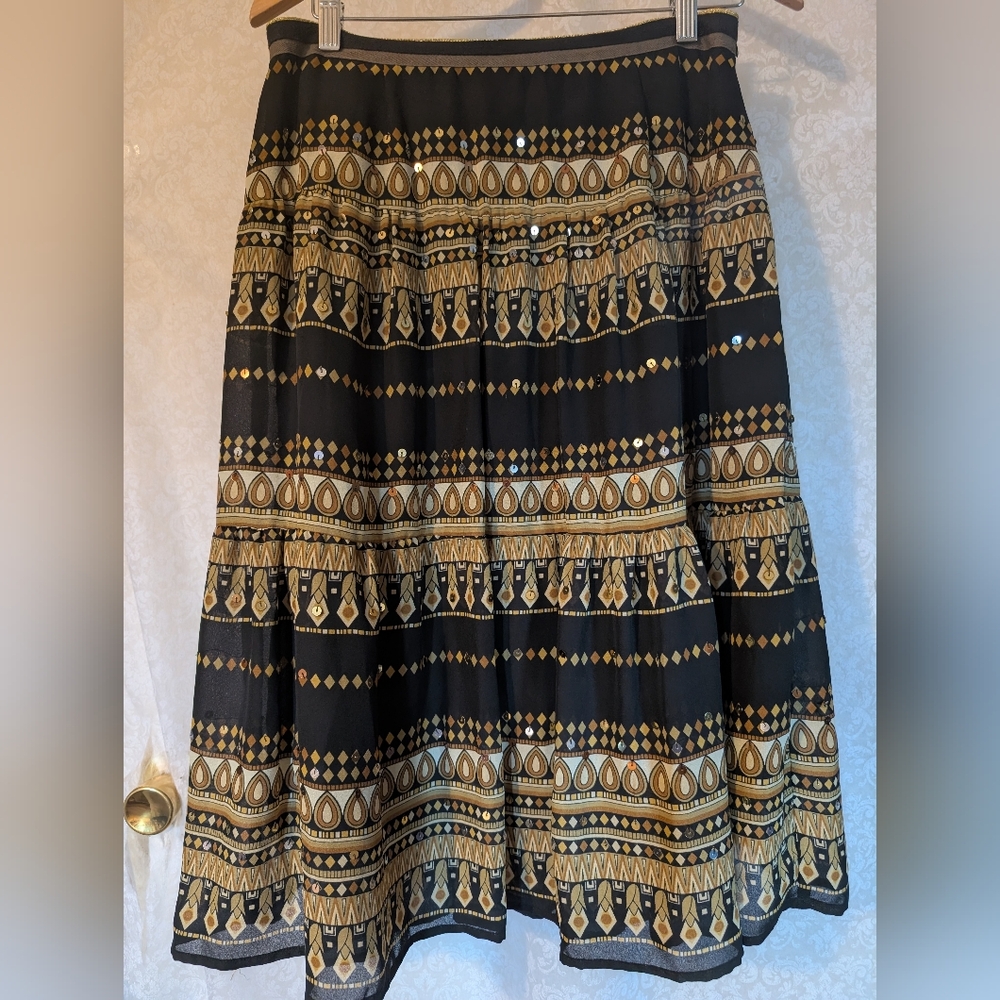 Versailles Black & Gold Skirt W SEQUINS Sz.‎ 8